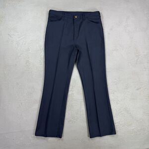 Vintage Rustler Navy Blue Polyester Boot Cut Pants MADE IN USA Fit 36 x 32